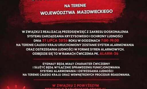 Zdjęcie do Ćwiczenia &bdquo;Alarm-26&rdquo; na terenie Wojew&oacute;dztwa Mazowieckiego