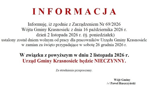 Informacja o dniu wolnym 02-11-2026